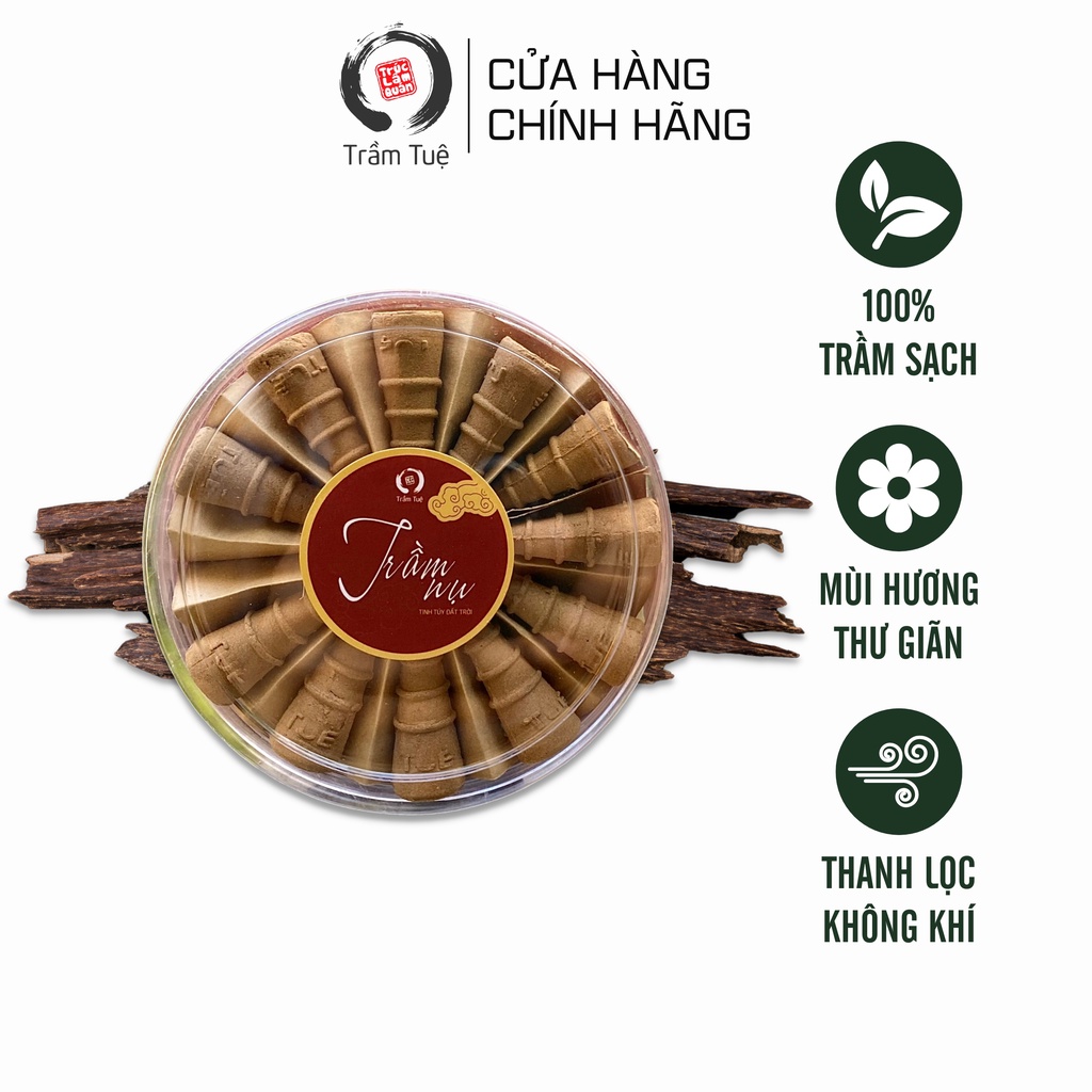 Trầm nụ tháp Trầm Tuệ hộp 22 viên mùi hương thanh dịu không hóa chất