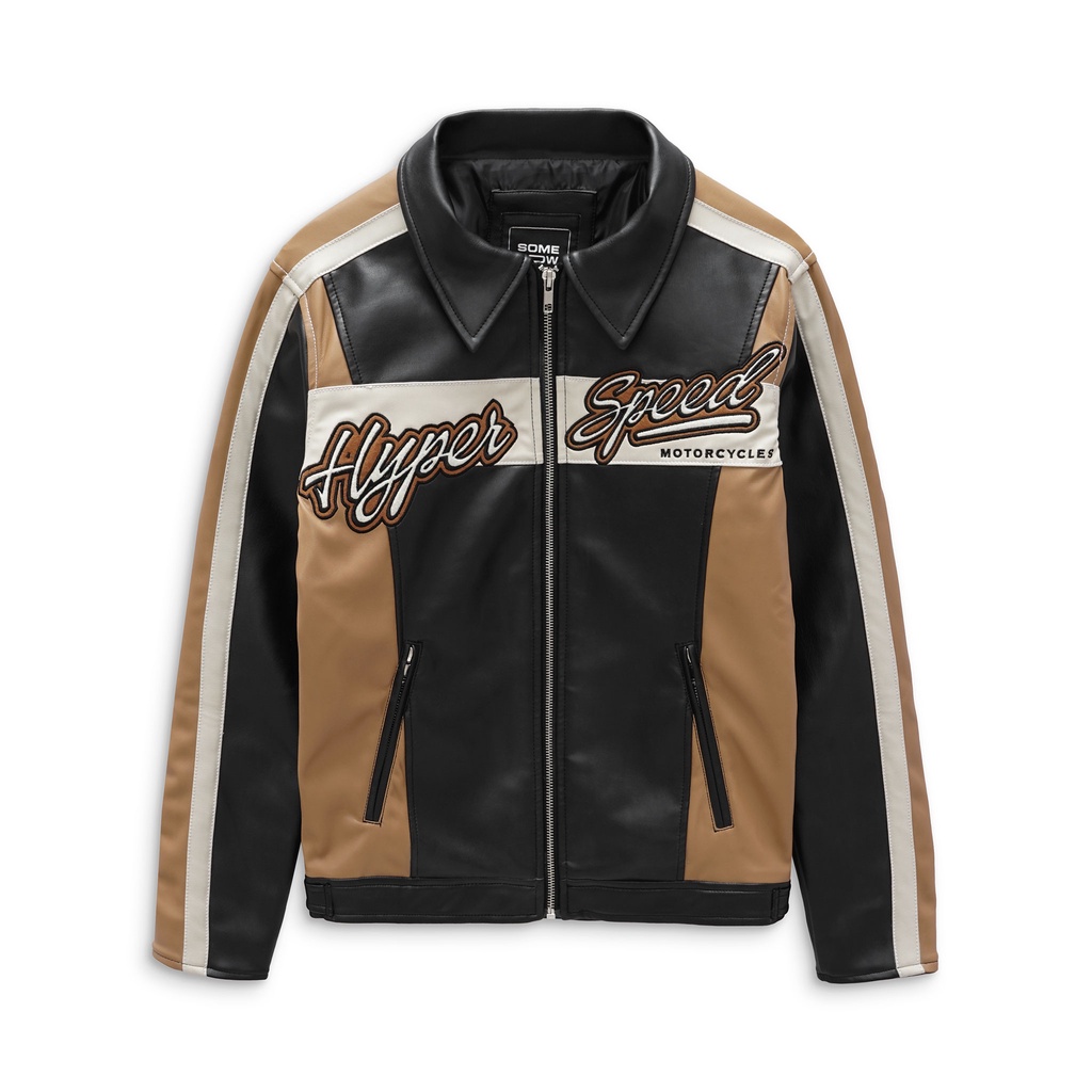 Áo Khoác Nam Leather Biker Premium, Chất Da PU Thoải Mái, AK0022, SOMEHOW