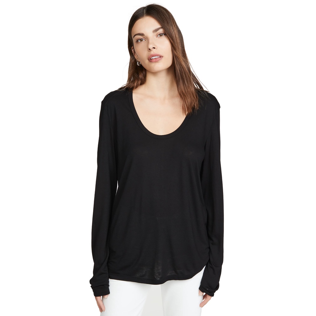 Áo thun nữ Alexander Wang - Drapey Jersey Long Sleeve T-Shirt with Darting Detail
