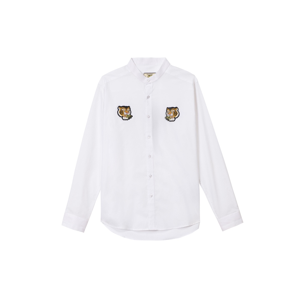 Áo Sơ Mi Amand Double Tiger Patch Shirt - White