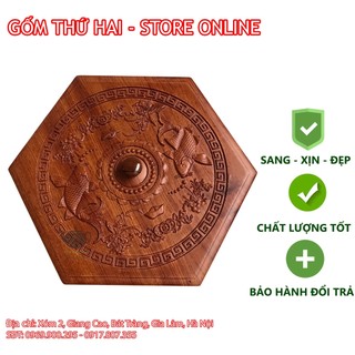 Khay đựng mứt và bánh kẹo tiếp khách ngày tết chất liệu gỗ hình lục giác