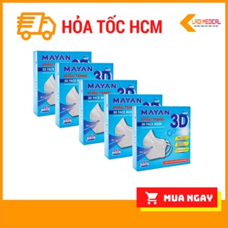 Combo 5 Hộp Khẩu Trang Mayan 3D Mask Hộp 10 cái ngươi lớn