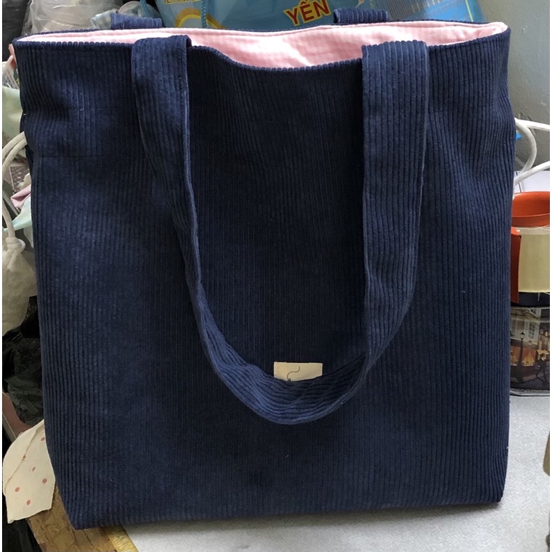 TÚi RÚT BASIC - TÚI TOTE VẢI NHUNG TĂM 3 LỚP DÀY DẶN🛍🛍