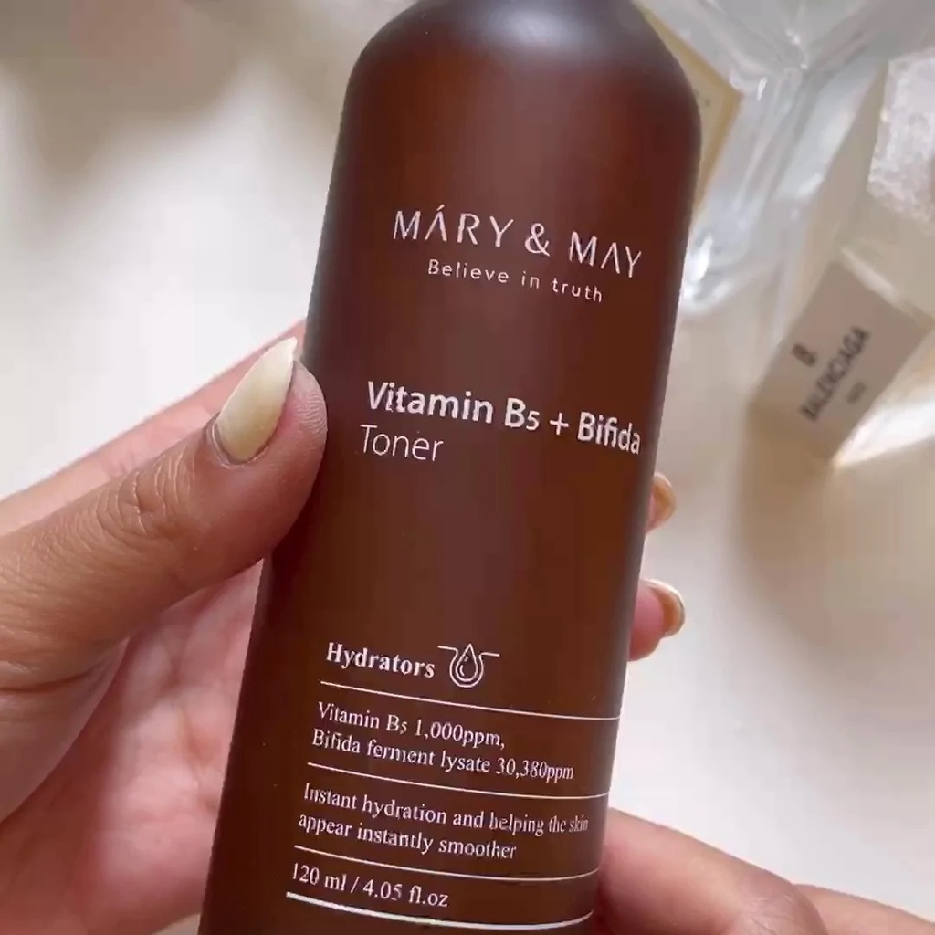 Nước Hoa Hồng Cân Bằng Phục Hồi Sáng Da Mary & May Vitamin B5 + Bifida Toner 120ml