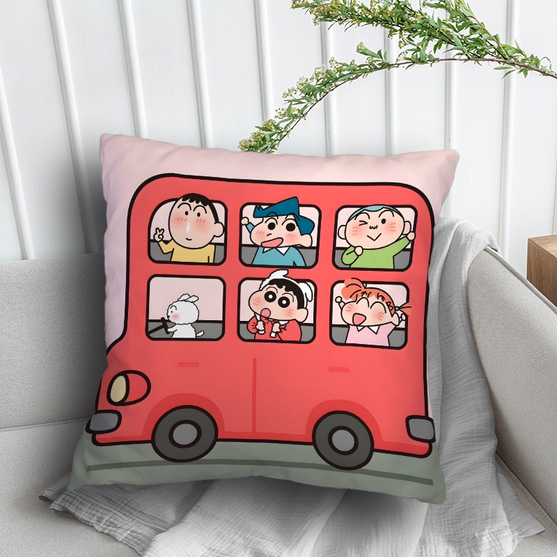 Vỏ Gối Polyester Một Mặt In Hình Cậu Bé Bút Chì Shin-chan Dễ Thương Trang Trí Nhà Cửa / Xe Hơi