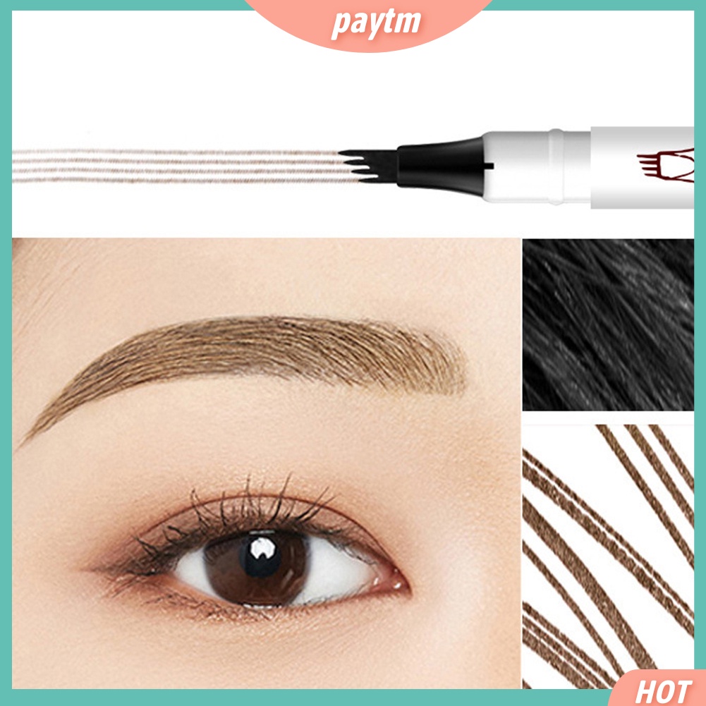 (PTM) Bút kẻ lông mày dạng phẩy sợi chống nước lâu phai đầu bút phân thành 4 ngạnh tiện dụng