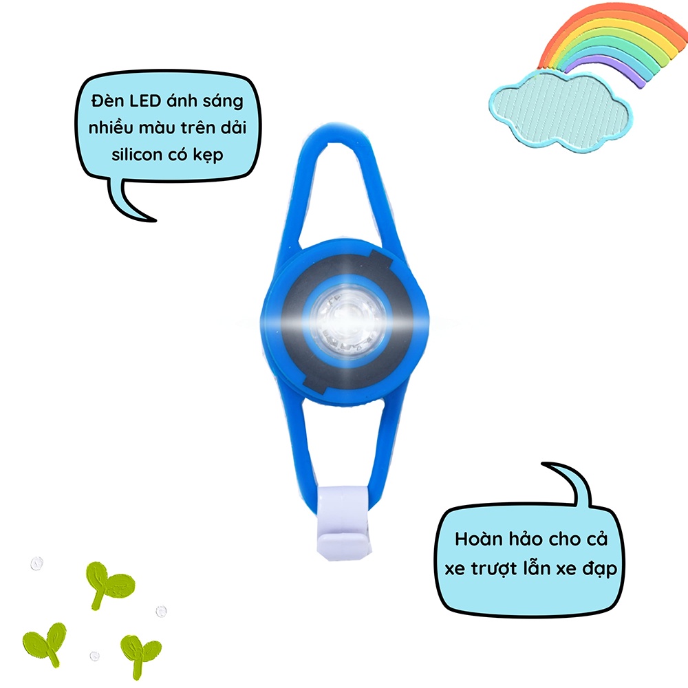 Đèn phát sáng LED xe trượt scooter Globber - xanh dương