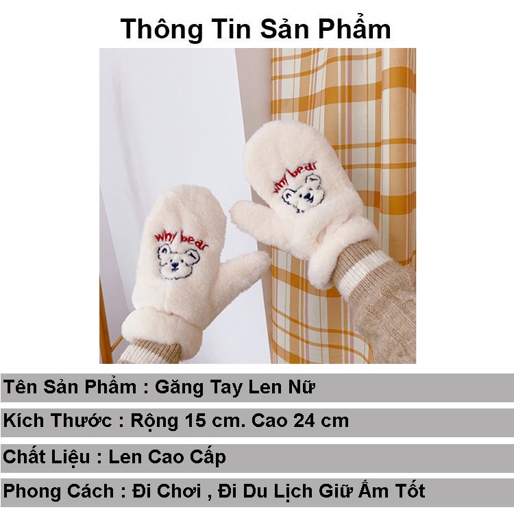 Găng tay mùa đông len nữ NANA bao tay nữ lông đẹp thời trang dễ thương giữ ấm tốt hàng loại 1