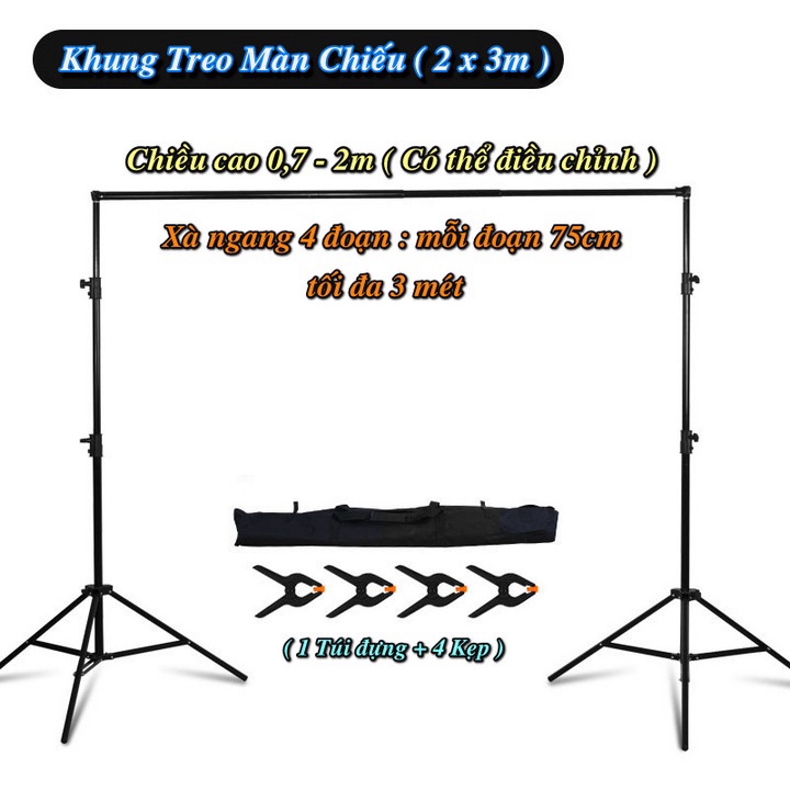 Euro - Khung treo cố định màn chiếu MultiScale Stand, khung nền Studio, khung Backdrop (2 x 3 mét)