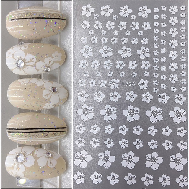 1 Miếng Dán Móng Tay Hình Hoa Anh Đào NLF728-737