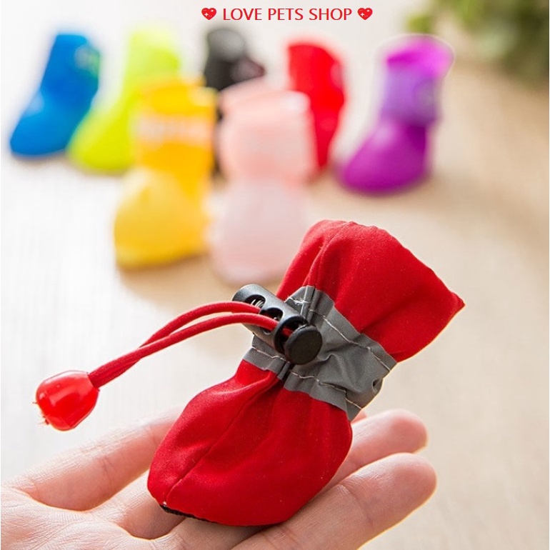 GIÀY CHO CHÓ MÈO, GIÀY THỜI TRANG CÓ DÂY RÚT (SET: 4 CHIẾC) - LOVE PETS SHOP