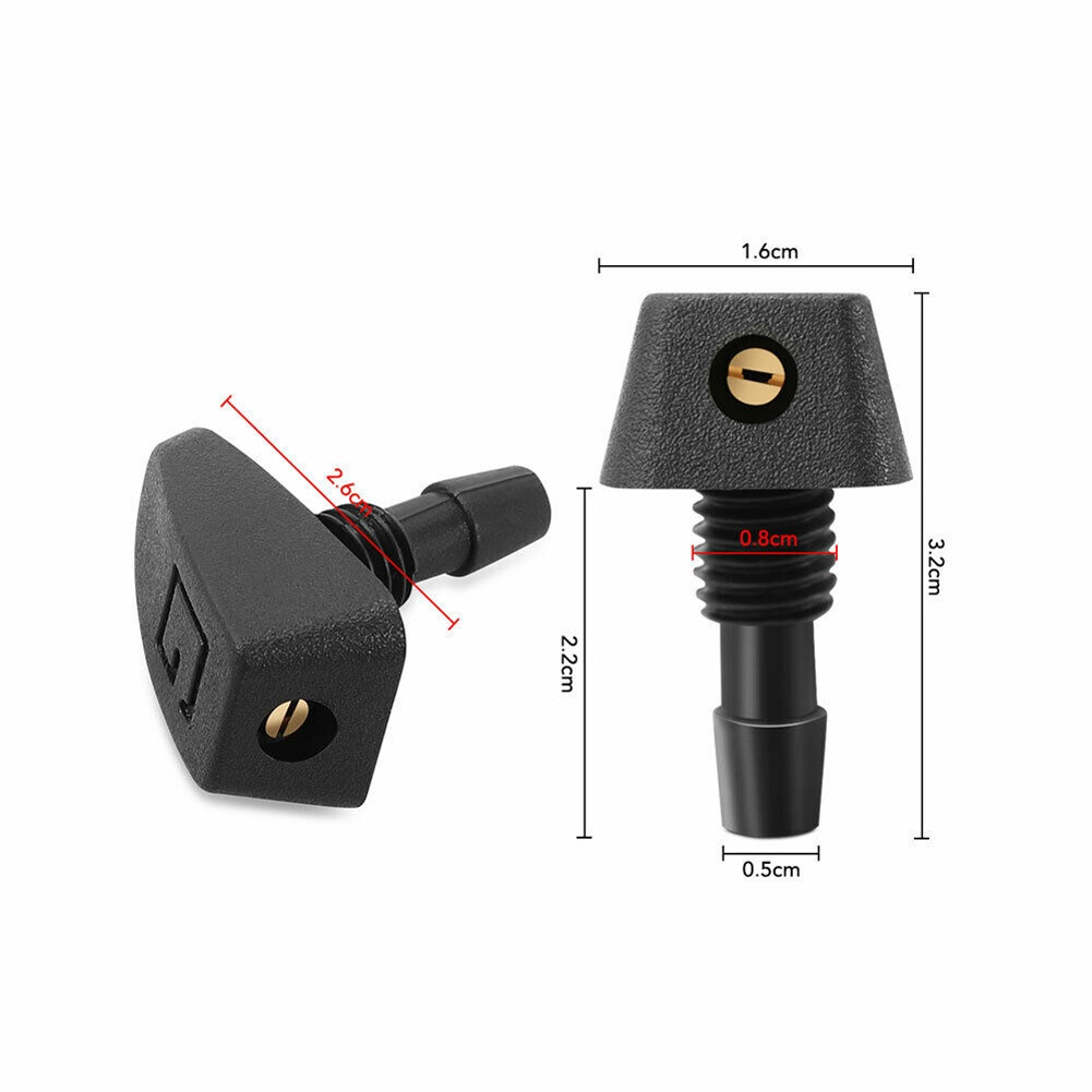 2 Vòi Phun Nước Rửa Kính Chắn Gió Xe Hơi Hình Quạt Màu Đen | BigBuy360 - bigbuy360.vn