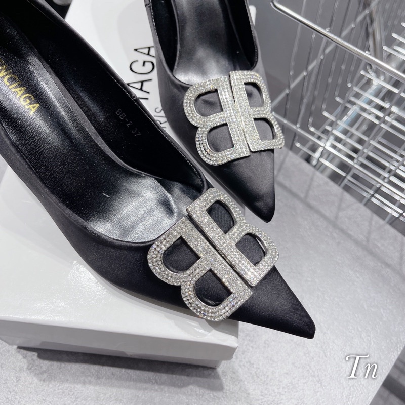Cao Gót Balenciaga Đen Lụa Khoá Đá Full Size 35-39  -  By Anh Dinh Phuong