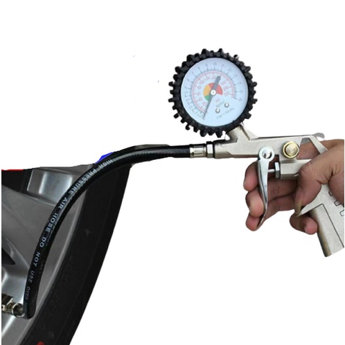 Đầu vòi bơm oto xe máy + Kiêm đồng hồ đo áp suất lốp - Hàng xịn nhập khẩu