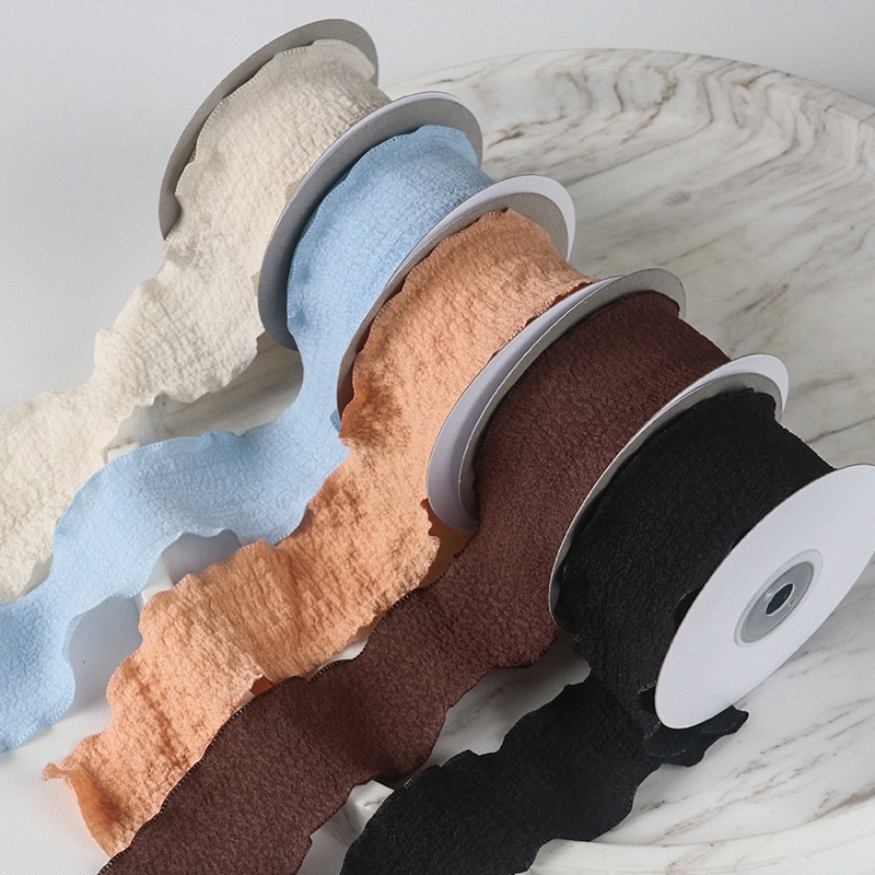 Ruy Băng Bèo Poly, Bèo Nhún, Vải Xốp KT 4CMx9M Bó Hoa, Buộc Quà,..