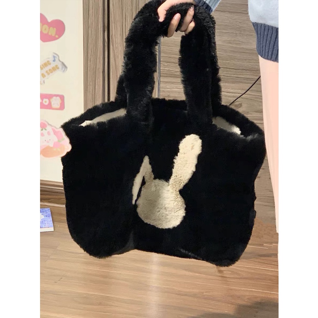 Túi Tote Đeo Vai Bằng Nhung Lông Kích Cỡ Lớn Kiểu Dáng Mới