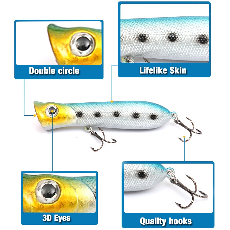 1 Mồi Câu Cá Nhân Tạo Bằng Nhựa Cứng 8cm / 12g