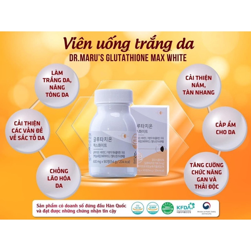 VIÊN UỐNG TRẮNG DA GIẢM NÁM - DR. MARU’S GLUTATHIONE MAX WHITE