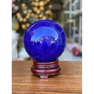 Bi cầu phong thủy đá Obsidan màu xanh dương