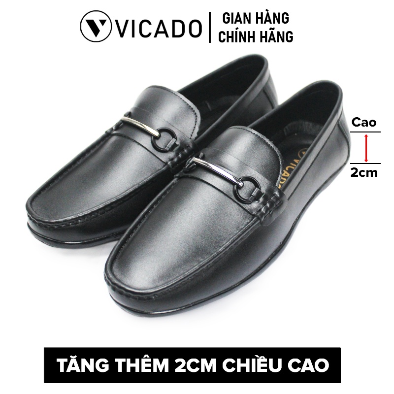 Giày lười nam da bò cao cấp tăng chiều cao 2cm Loafer VICADO VA1069