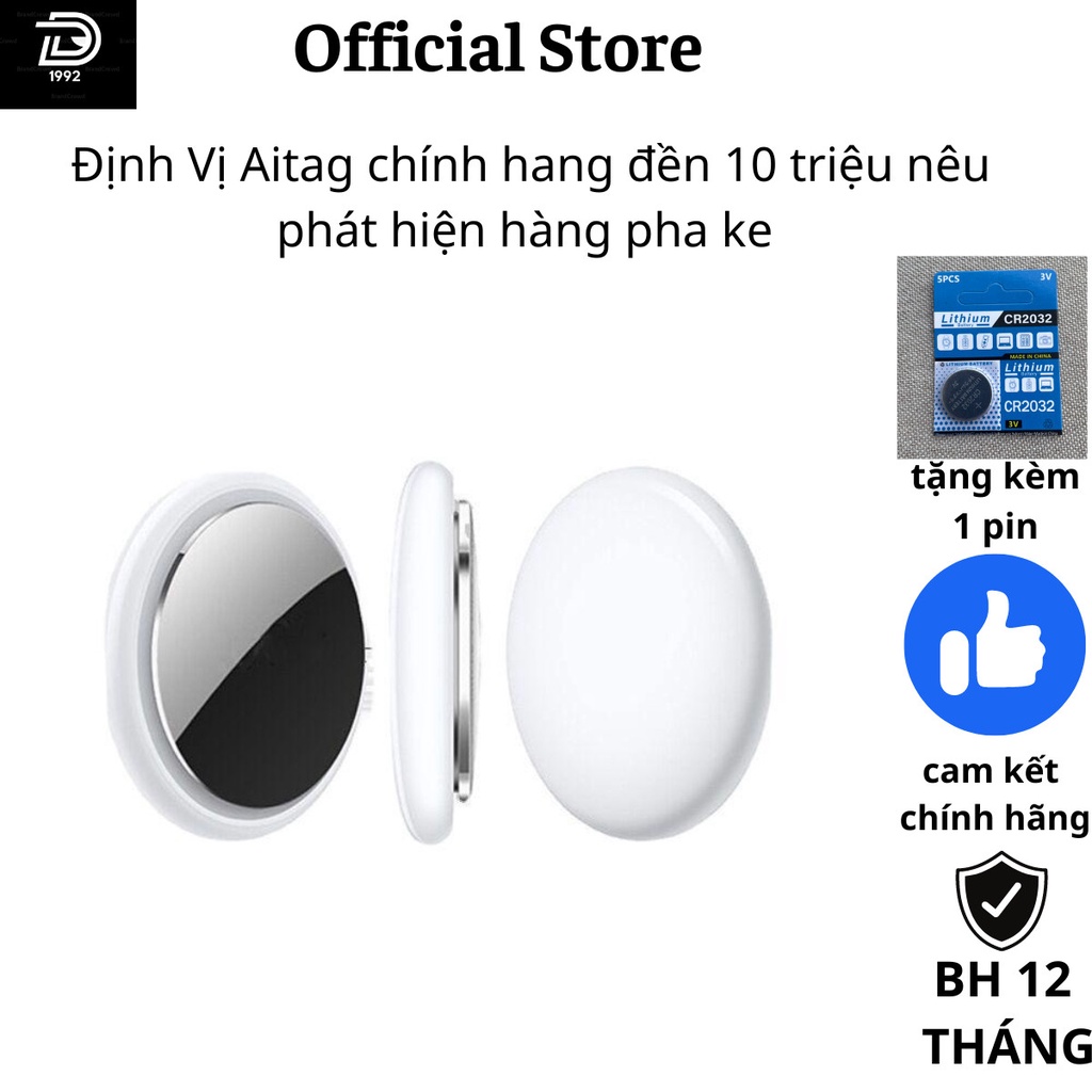Aitag Định Vị Chinh Hang-Bảo Vệ Tài Sản Xe Máy Theo Dõi Trẻ Em Thú Cưng Bảo Hành 12 Tháng-Tặng Kèm 1 Pin