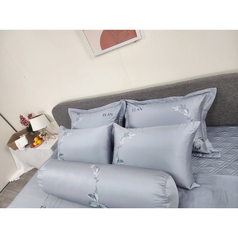 Bộ chăn ga gối Satin thêu cao cấp Elan ST 2335