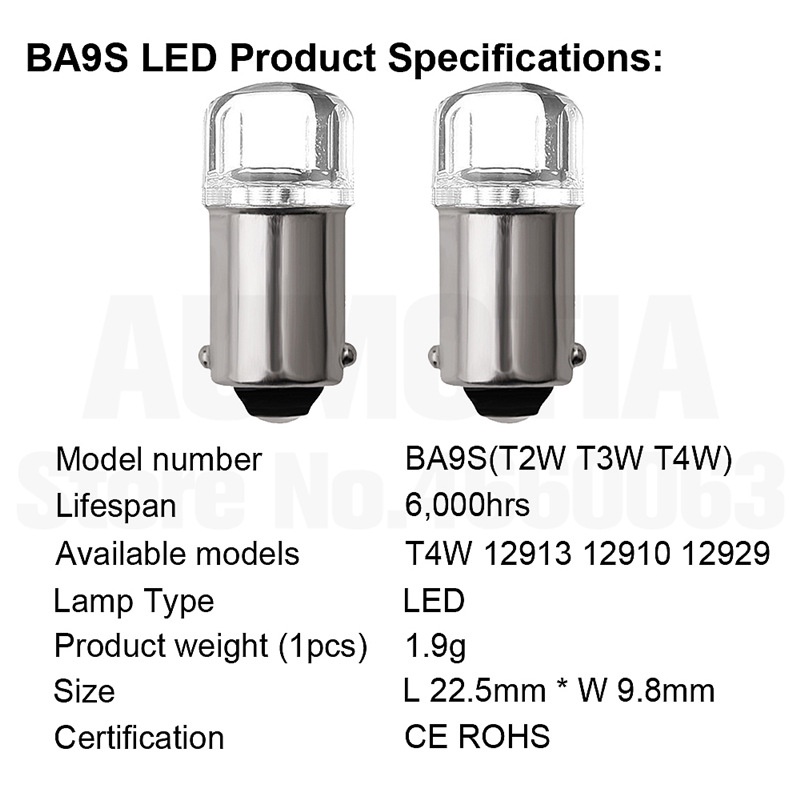 1 Đèn LED BA9S 2835 2 Bóng Gắn Nóc Xe Hơi