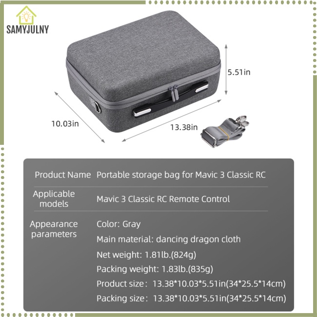 Hộp Đựng Điều Khiển Từ Xa Có Dây Đeo Vai Cho Dji Mavic 3 Classic Rc