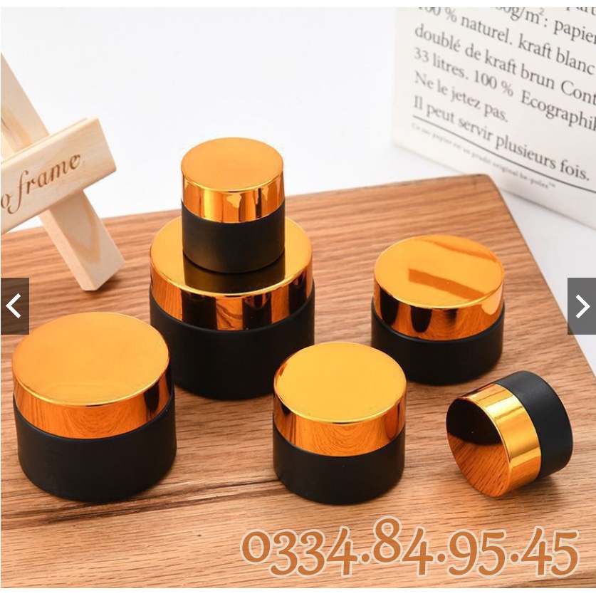 Hũ đựng kem thủy tinh thân NÂU 5g / 10g / 15g / 20g / 30g / 50g / 100g - Hủ chiết mỹ phẩm, phụ kiện du lịch.