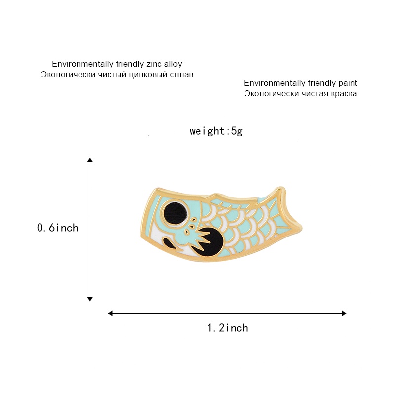 Trâm Cài Áo Hình Cá Koi May Mắn Tráng Men Họa Tiết Hoạt Hình Sáng Tạo