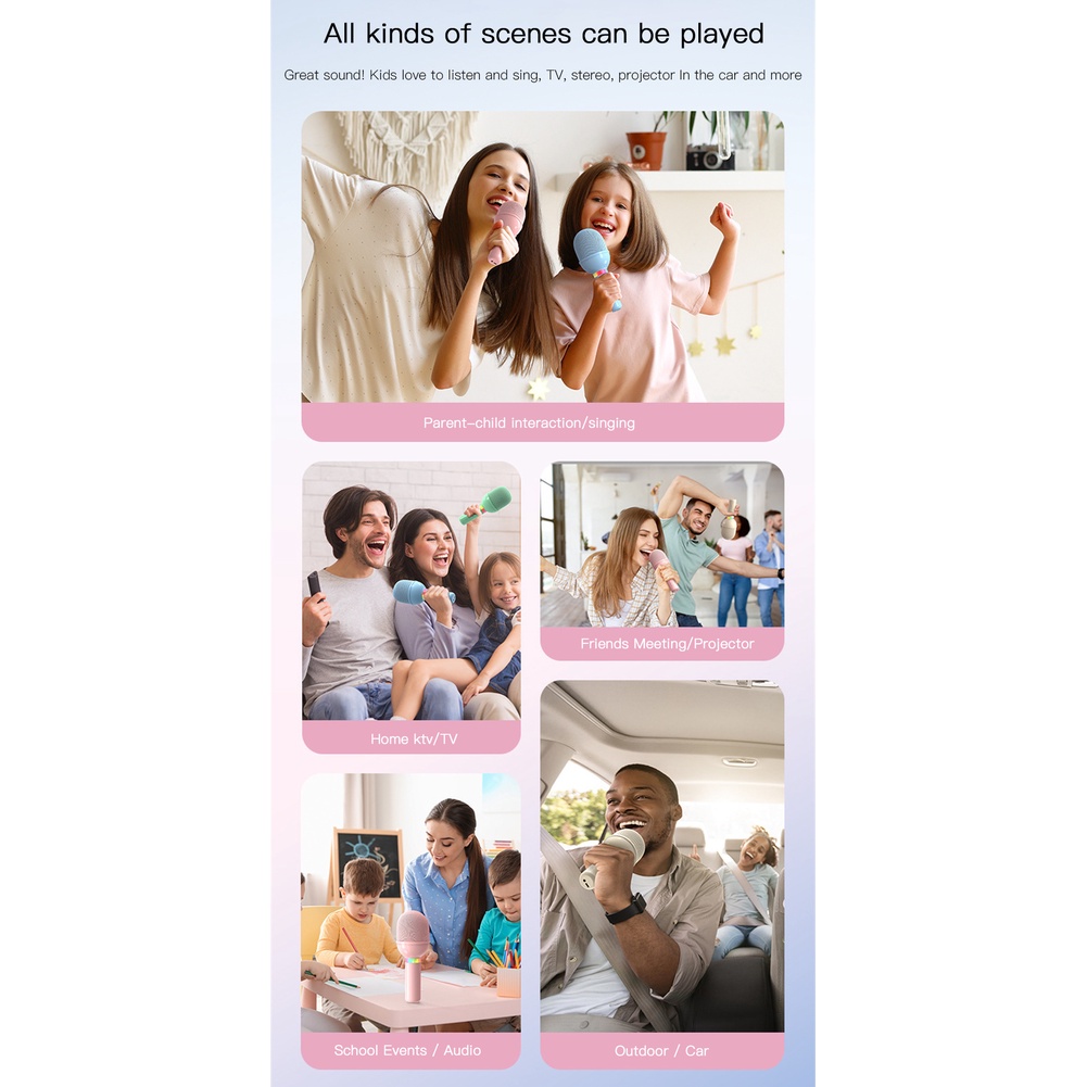 Aubess Micro Tích Hợp Âm Thanh Micro Karaoke Quốc Gia Không Dây Bluetooth Điện Thoại Di Động Tivi Gia Đình Hát Karaoke Trẻ Em