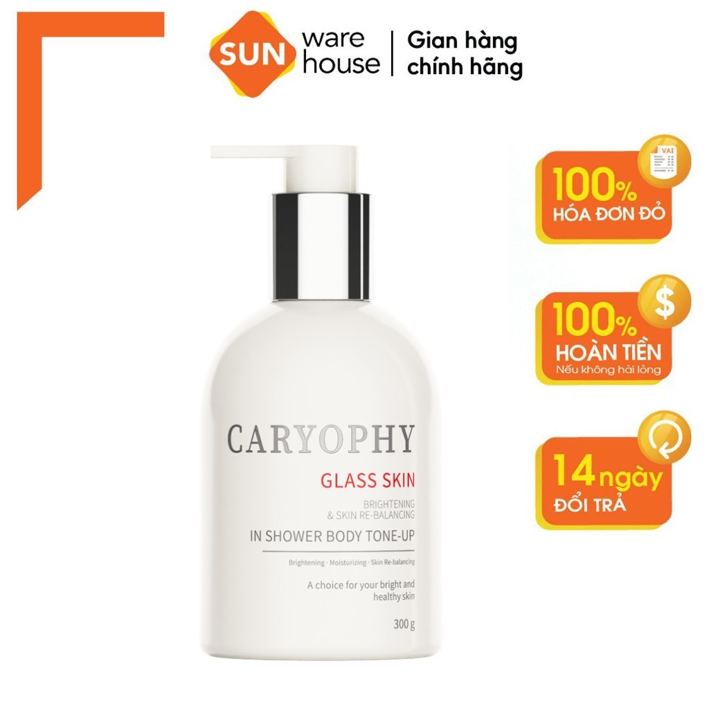 Kem Dưỡng Trắng Da Body CARYOPHY Glass Skin Giúp Da Trắng Sáng, Mềm Mịn, Phù Hợp Với Mọi Loại Da 300gr