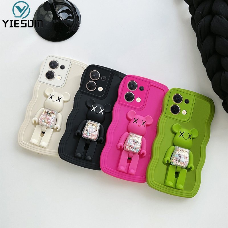 Ốp Điện Thoại Silicon Mềm Có Giá Đỡ Hình Gấu Kaws Cát Chảy Nhiều Màu Cho OPPO Reno 8 7 6 5 Pro 8Z 7Z 2 2F 5G