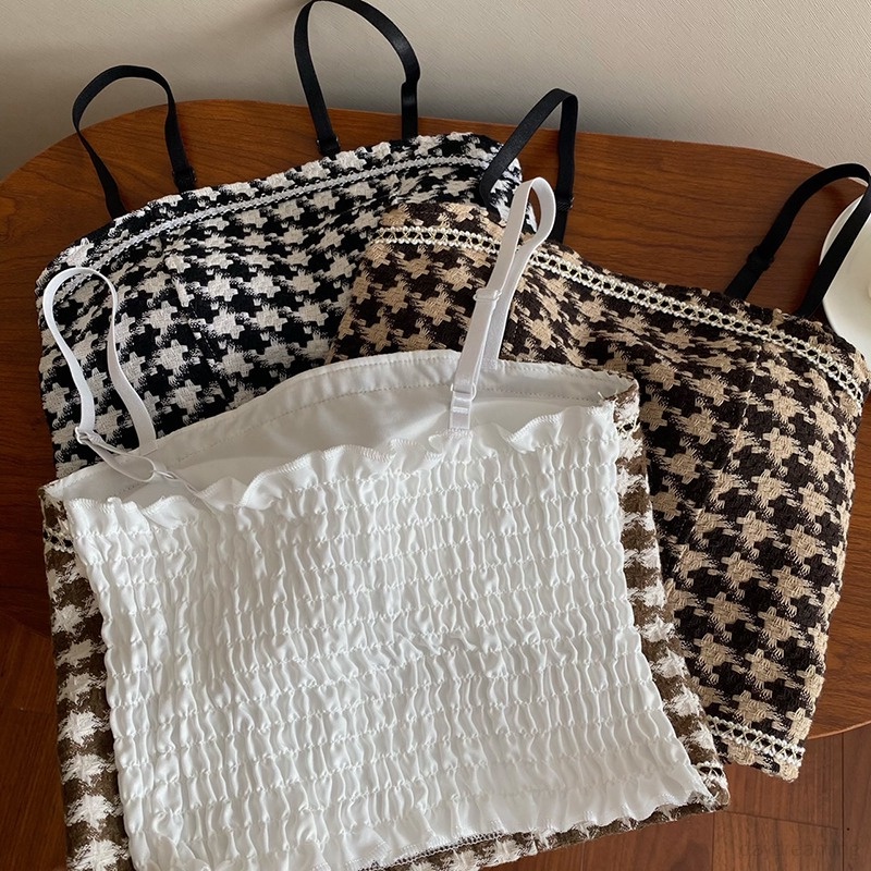 Áo Tank Top Hai Dây Ôm Dáng Họa Tiết Kẻ Sọc Thời Trang Cho Nữ