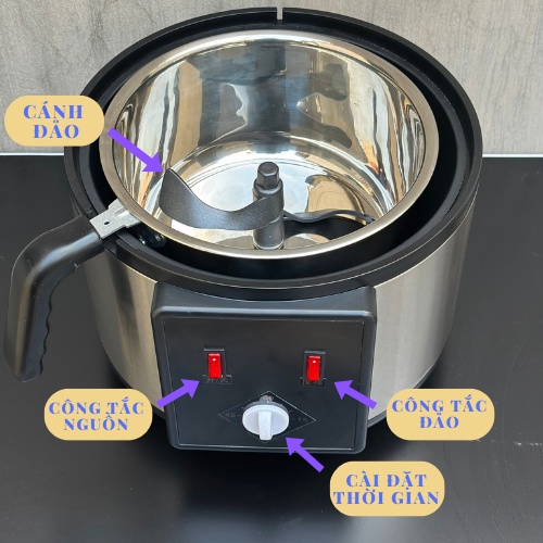 Nồi Rang Hạt Đa Năng Tự Động  Máy rang lạc, đậu phộng, cà phê, ngũ cốc..mini dành cho gia đình