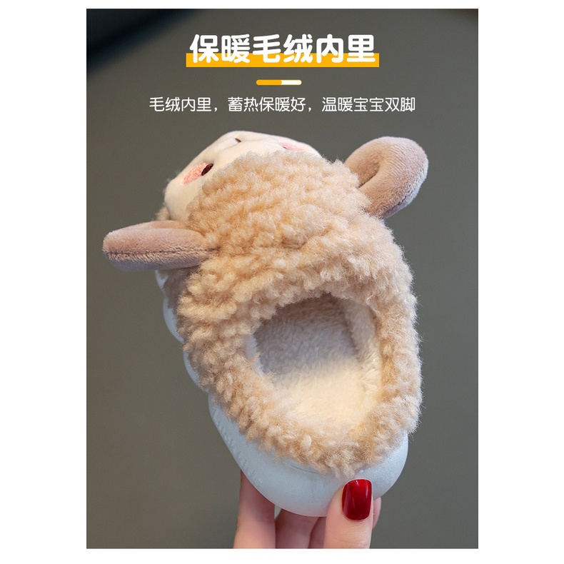 Dép bông đi trong nhà cho bé yêu cực ấm cực êm có sẵn tại shop.