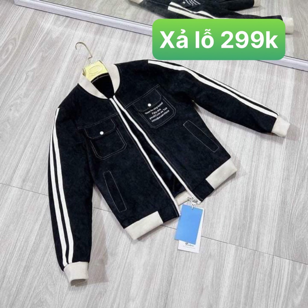 Aó khoác bomber túi thêu chữ