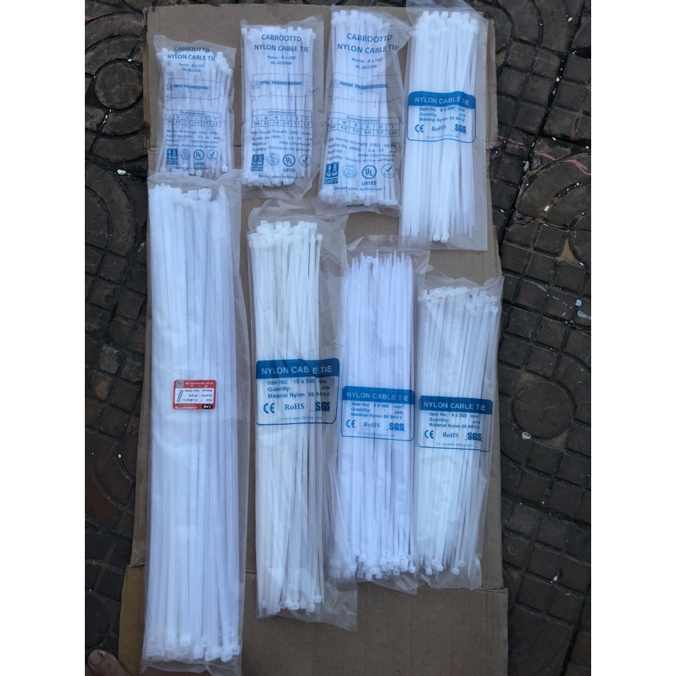 Dây rút nhựa màu trắng bảng lớn đủ quy cách từ 150mm đến 600mm (Đơn vị tính kg) mua nhiều giảm giá