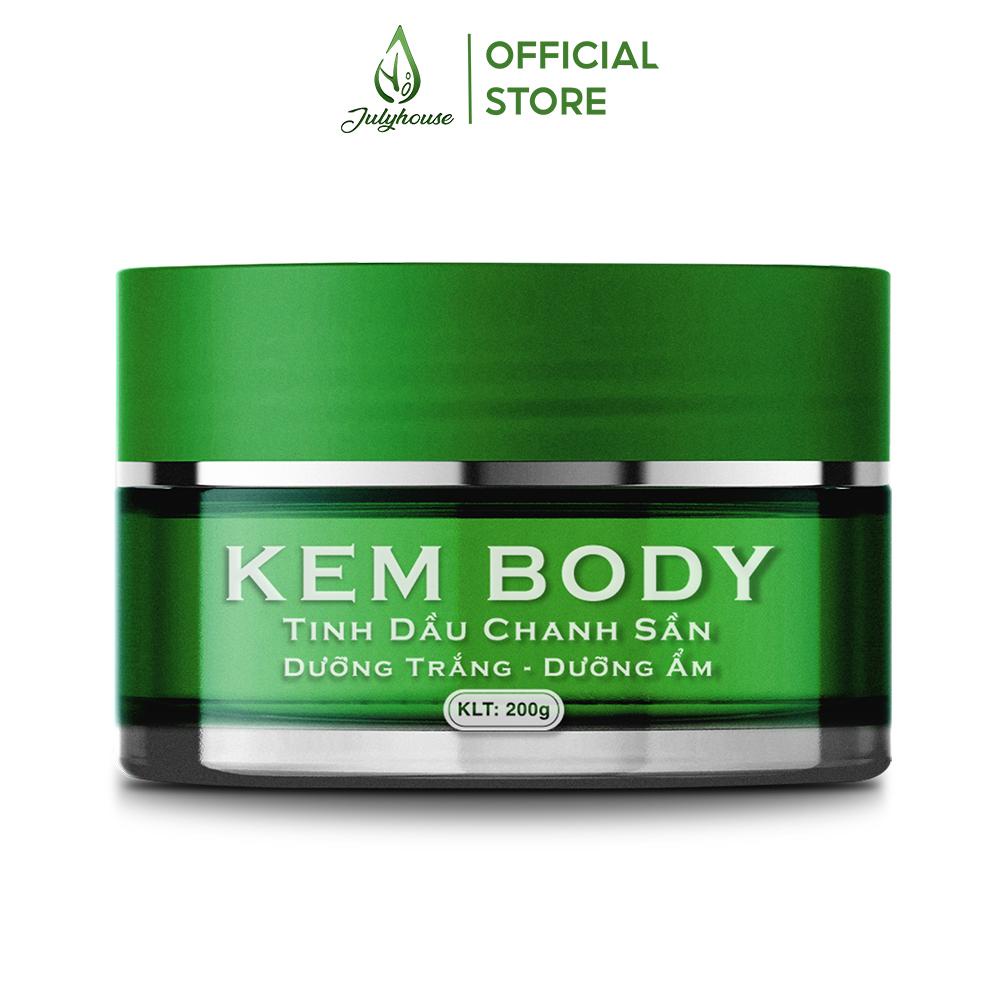 Kem body dưỡng trắng da Julyhouse 200ml chiết xuất tinh dầu chanh sần an toàn, lành tính