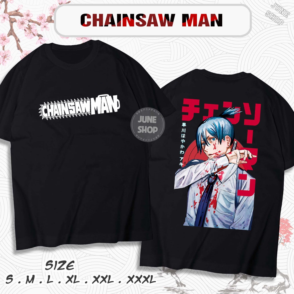 Áo Chainsaw Man, Áo thun Anime in hình Pochita, Power, Denji, Makima, Aki, chất cotton 4 chiều cực đẹp