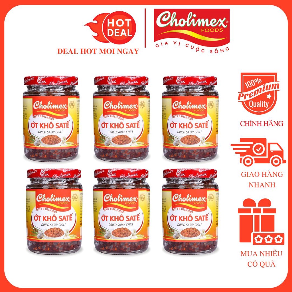 LỐC 6 HŨ SA TẾ ỚT KHÔ CHOLIMEX 100G/HŨ