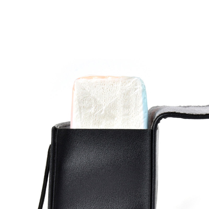 Túi Da Đựng Khăn Giấy Treo Tấm Che Nắng Xe Hơi Có Thể Rút Lại