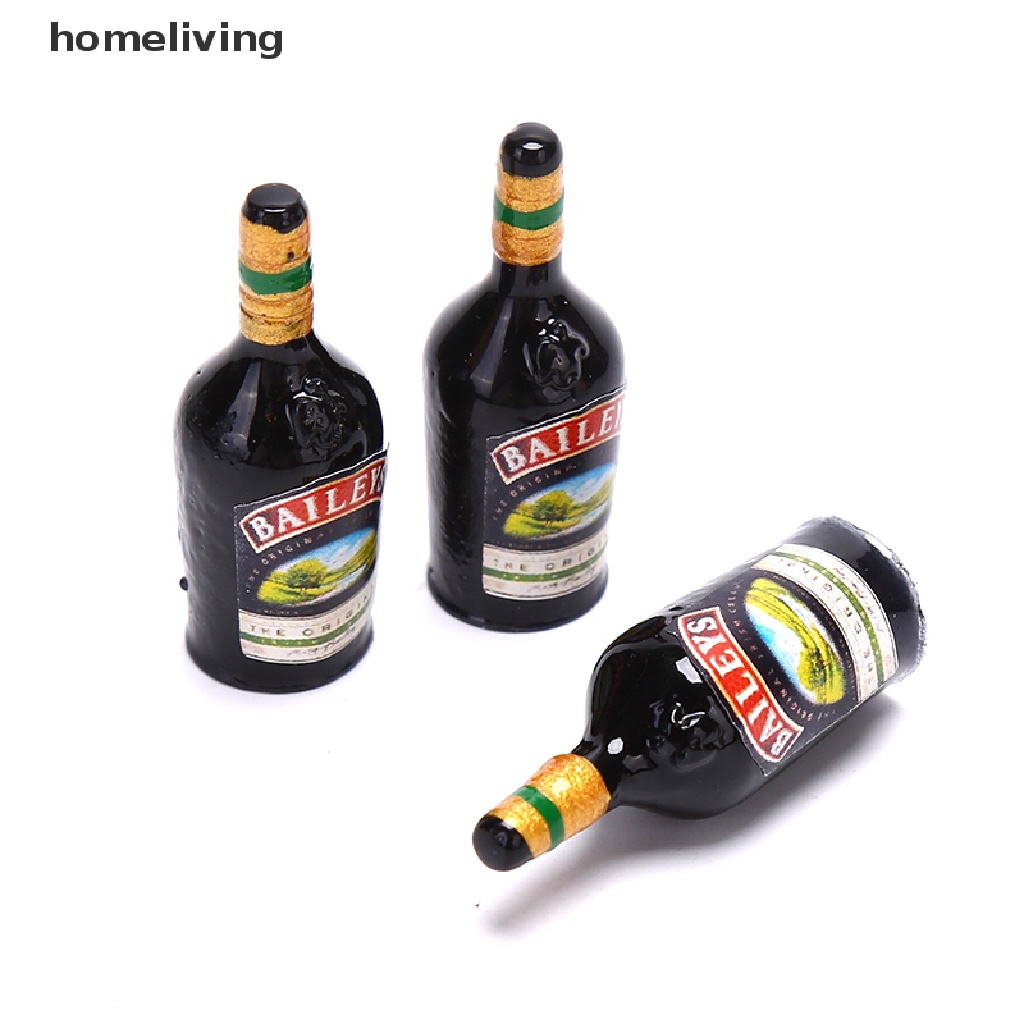 Set 3 Bình Thủy Tinh Đựng Rượu Mini Tỉ Lệ 1 / 12 Trang Trí Nhà Búp Bê