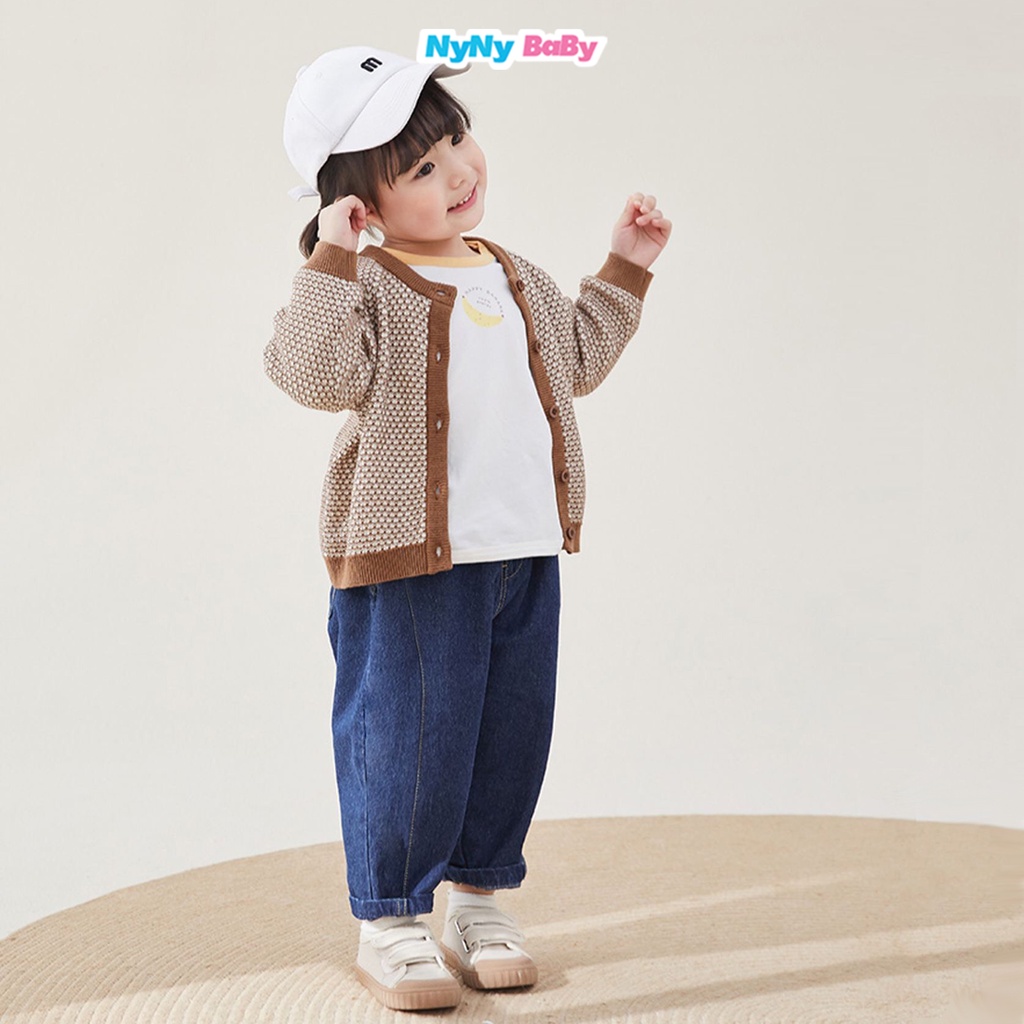 Quần jean cho bé trai bé gái form baggy vải jean mềm nyny baby phong cách - ảnh sản phẩm 3