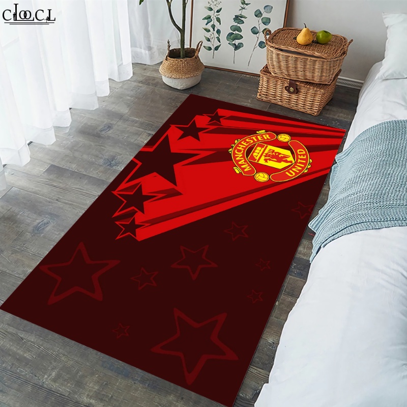 Thảm Bông Mềm Mại In Hình Huy Hiệu Manchester United Trang Trí Phòng Khách / Phòng Ngủ