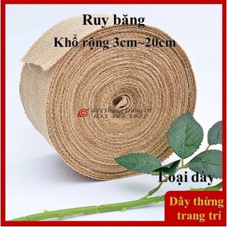 Ruy băng, ruy băng vải bố, làm handmade, decor, trang trí tiệc, noel, tết, cây thông, trải bàn