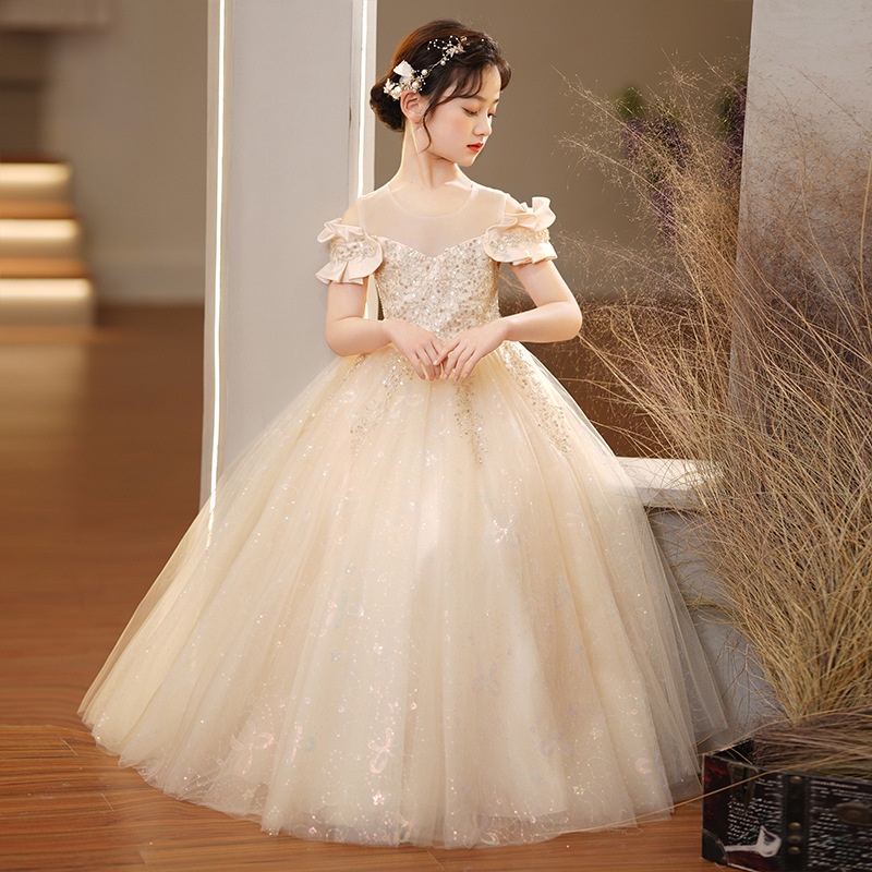 Đầm Công Chúa Đính Hoa Xinh Xắn Cho Bé Gái 3-12 Tuổi