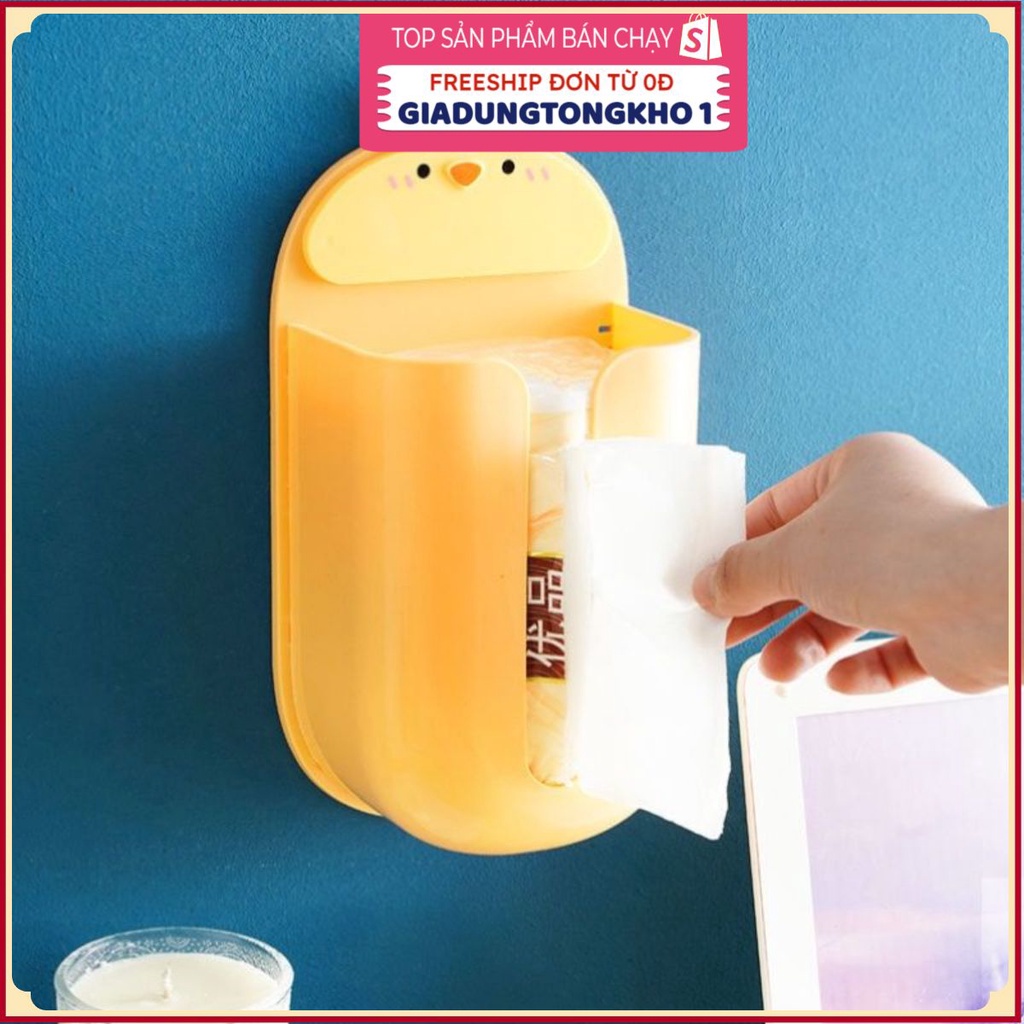 (Bán Buôn Sỉ) Hộp đựng khăn giấy rút dán tường hình thú ngộ nghĩnh