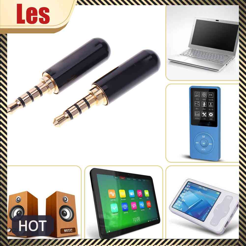 Set 2 Đầu Kết Nối Tai Nghe 3.5mm 1 / 8in TRRS 4 Cực