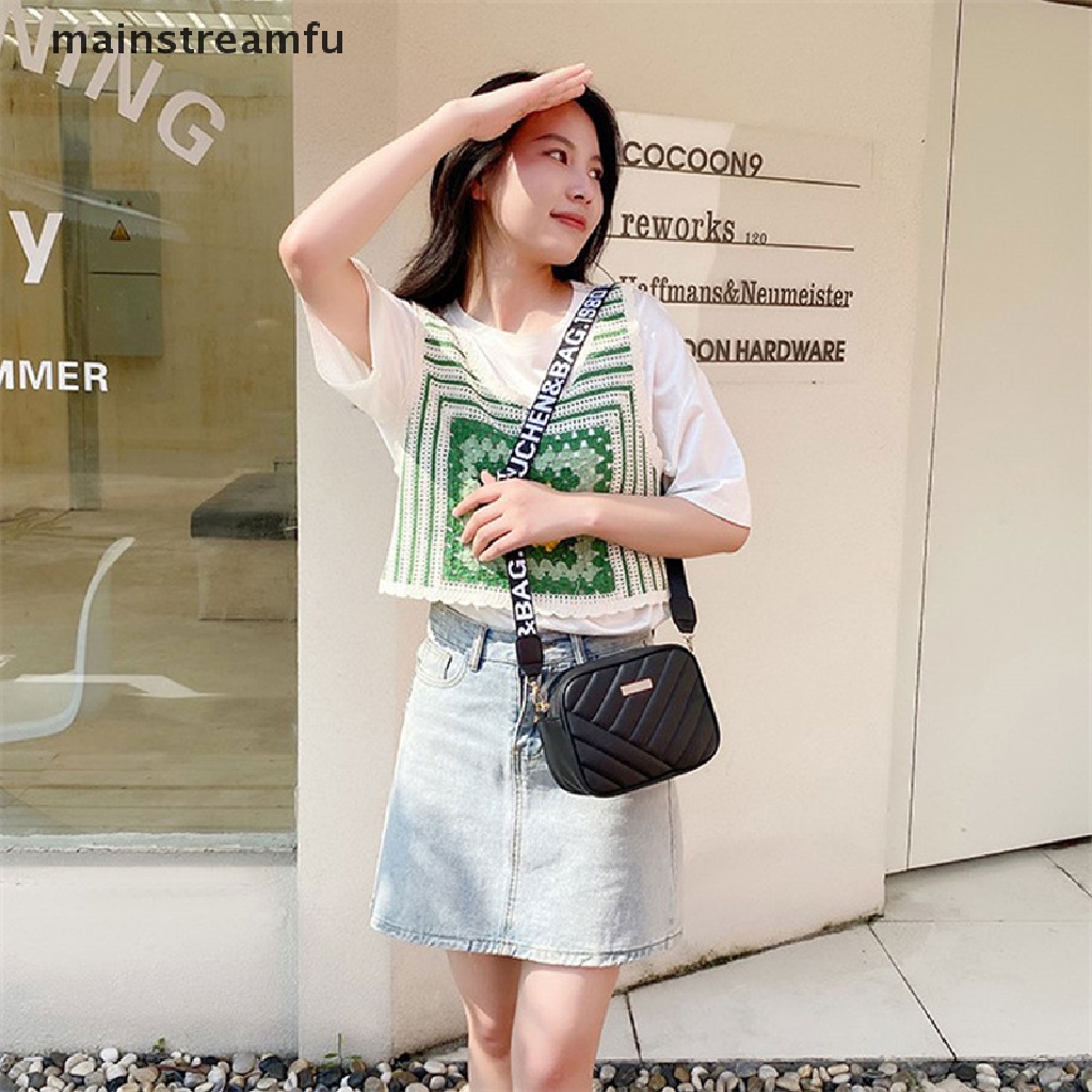 Túi Da PU Đeo Chéo Màu Trơn Thêu Họa Tiết Thời Trang Cho Nữ
